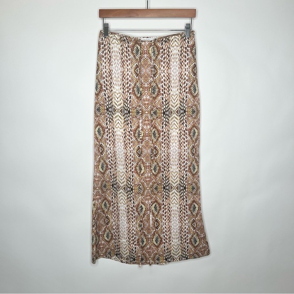 RIVIR 2 PC SET BLOUSE & SKIRT STRINGS MEDIUM MULTI COLOR FAUX SNAKESKIN - Picture 6 of 10